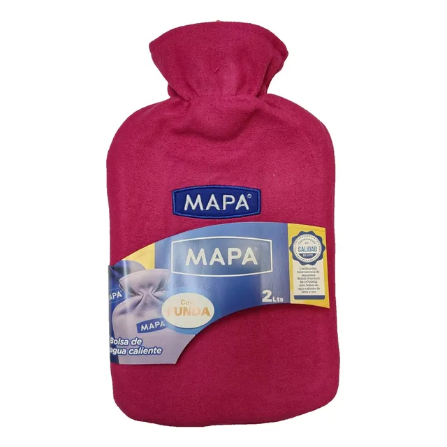 Bolsa Agua Caliente Mapa Con Funda Polar Ajustable Color Fucsia