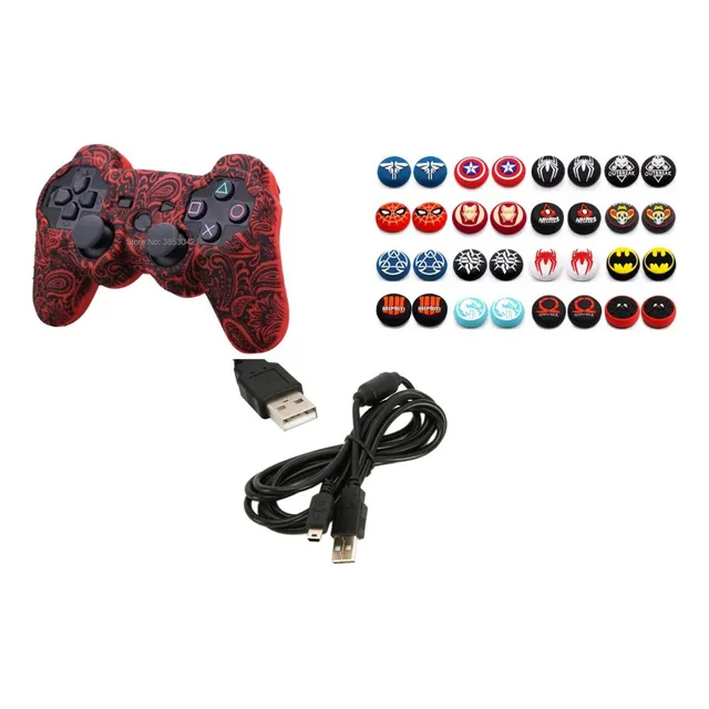 Kit Carga Ps3 ( Cable Datos 1.8m + 1 Forro + 2 Gris )