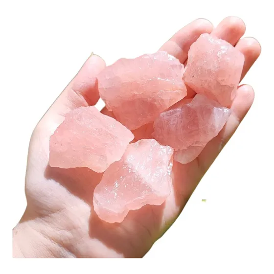 Quartzo Rosa Pedra Natural 2un Bruta Amor Calma Equilíbrio