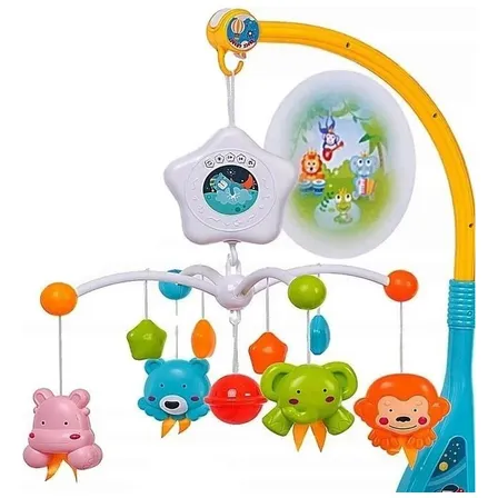 Movil Musical Bebe Cuna Proyector Sonajero Luz Sonido Gira