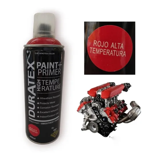 Pintura Spray Alta Temperatura Rojo 1000grados 400ml Duratex