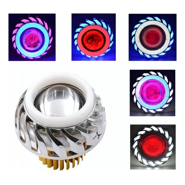 Lupa Led Faro Ojo De Angel Y Demonio Motos Auto Tipo Turbina
