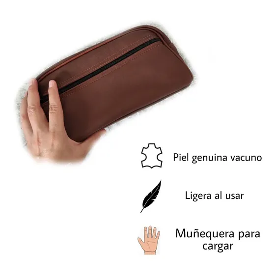 Maletín Viaje Sobaquera Hombre Piel Cierre Cuero