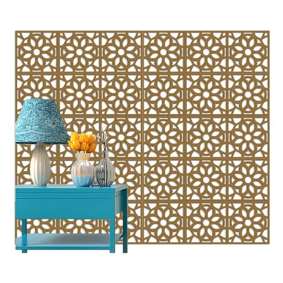 Kit 24 Placas Paineis Mdf 3mm Crú Elemento Vazado Cobogó Crú