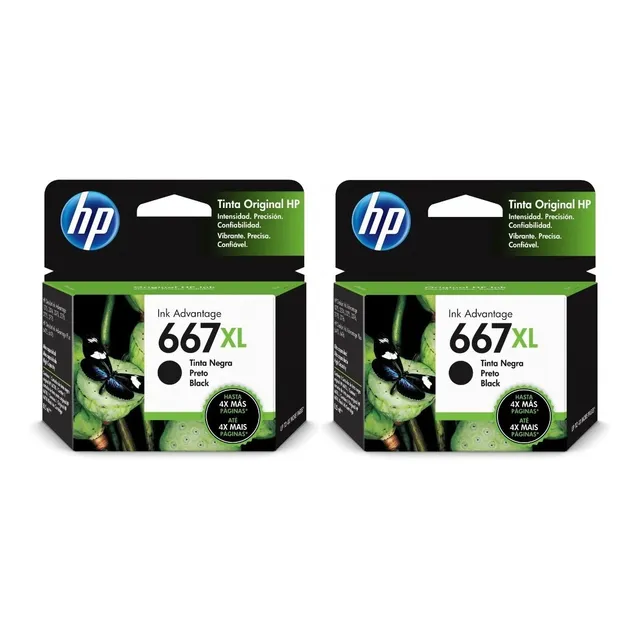 Combo 2 Cartucho Hp 667xl Negro Advantage 6000 6400 1200 Etc