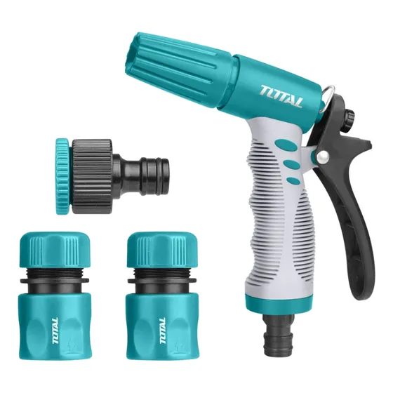 Pistola De Riego + Conectores De Manguera 3pzas Marca Total