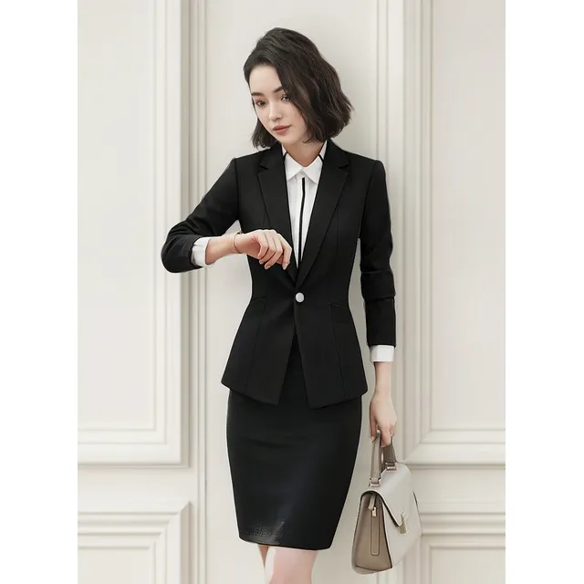 L Traje Formal Dama Oficina Falda Y Saco Blazer Uniformes