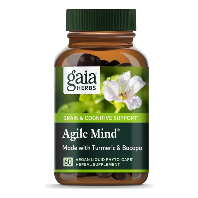 Suplemento De Mente Ágil Gaia Herbs 60 Cápsulas Veganas