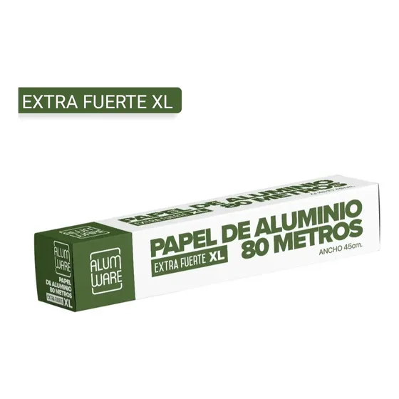 Papel Aluminio Extra Fuerte Xl. 80 Metros X 45cm Ancho. Alum