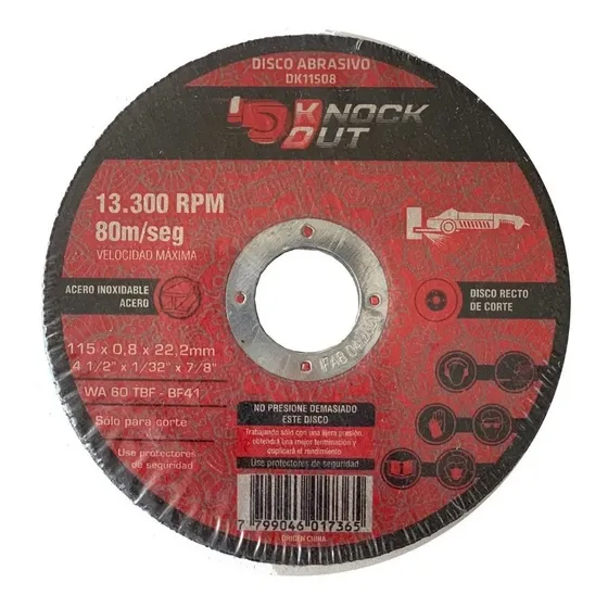 Disco De Corte 115mm P/acero Y Ac. Inoxid. Knock Out X50unis