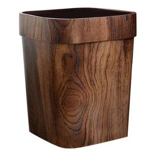 A Papelera De Grano De Madera Mimético Retro Papelera A Papelera De Grano De Madera Mimético Retro Papelera