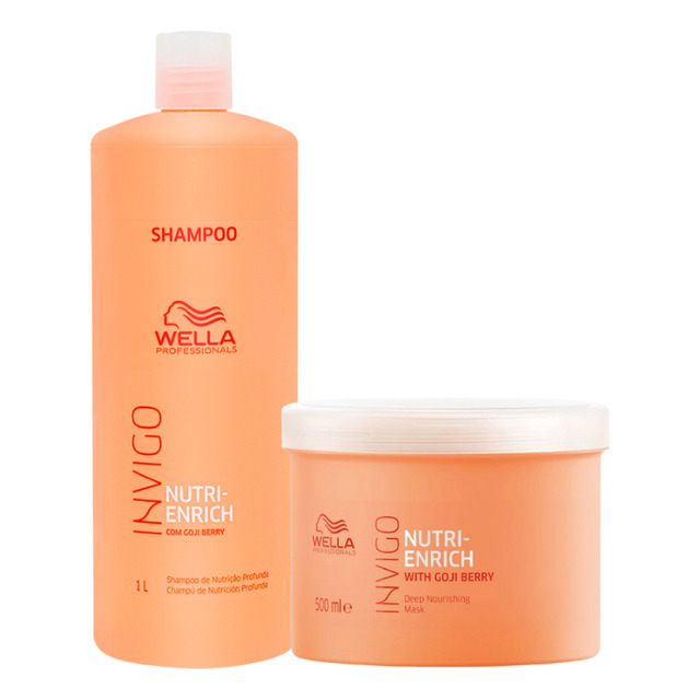 Kit Wella Invigo Nutri-enrich - (shampoo 1l + Máscara 500ml) Kit Wella Invigo Nutri-enrich - (shampoo 1l + Máscara 500ml)