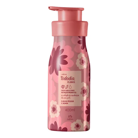 Creme Hidratante Natura Tododia Flores 400ml Frasco Fragrância Floral