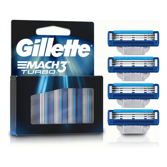 Gillette Mach3 Turbo Cartuchos Para Barbear 4 Unidades