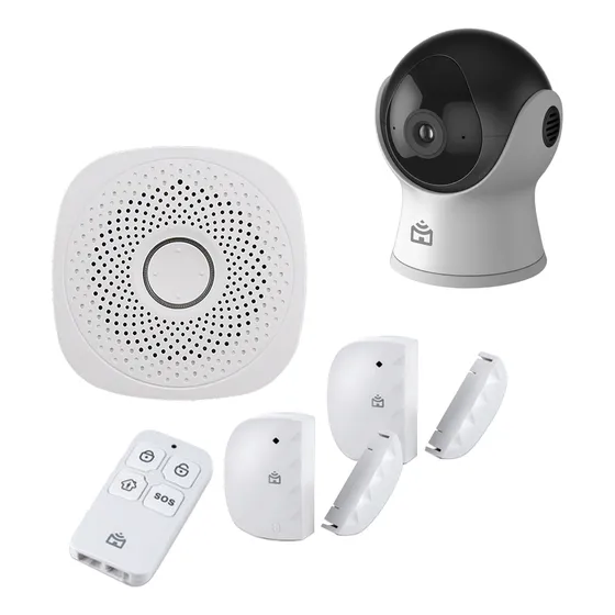 Kit Camara Con Alarma Sensor Apertura Control App Smart Life