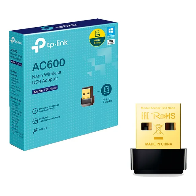 Tp-link Adaptador Usb Archer T2u Nano Wifi Inalambrico Ac600