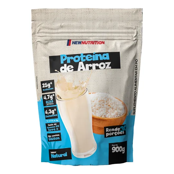 Proteína Do Arroz Natural Rice Protein Vegano 900g NewNutrition