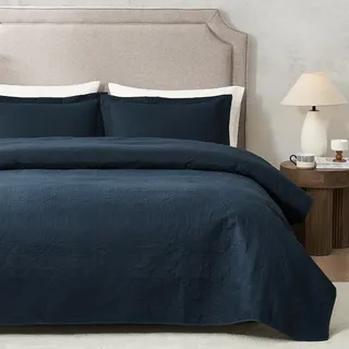 Hansleep Conjunto De Roupa De Cama Hansleep Baroque King Size Navy Qu