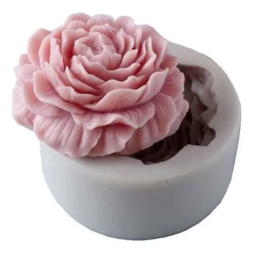 Molde Silicona 3d Flor Peonia Grande Vela Jabón Artesanía 