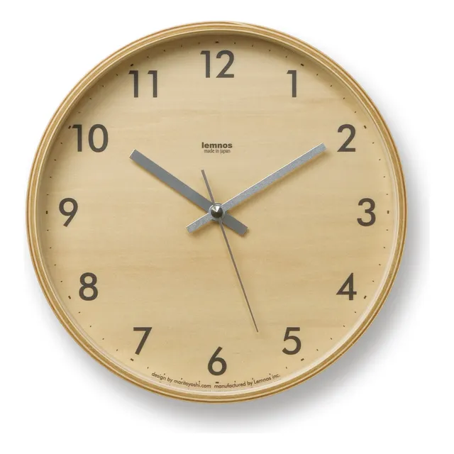 Lemno Reloj Pared Madera Contrachapada S Gris