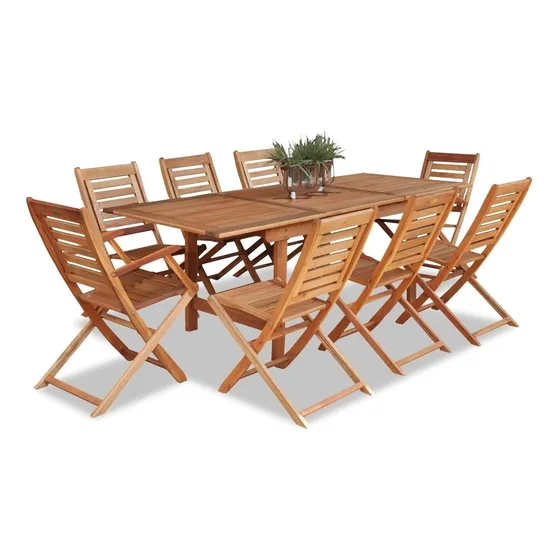 Mesa Madera Extensible 1.50/2.20 + 6 Silla Amancay +2 Apoyab