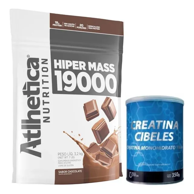 Atlhetica Hiper Mass 19000 3.2kg + Creatina Cibeles 350g