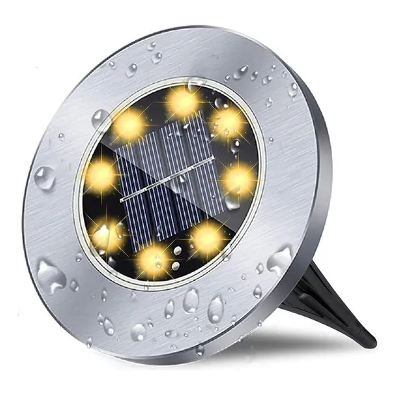 Foco Luz Solar Para Jardin Piso Embutir A Bateria 8 Led Ax ® Color de la luz Blanco frío
