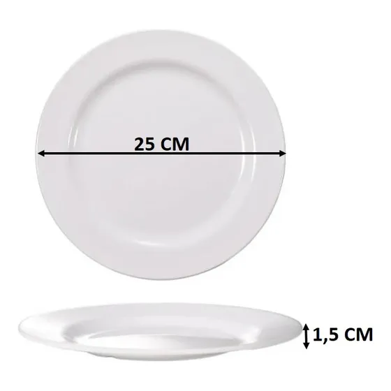 Plato Melamine Llano 25cm X 1,5cm Restaurant Hoteles Eventos