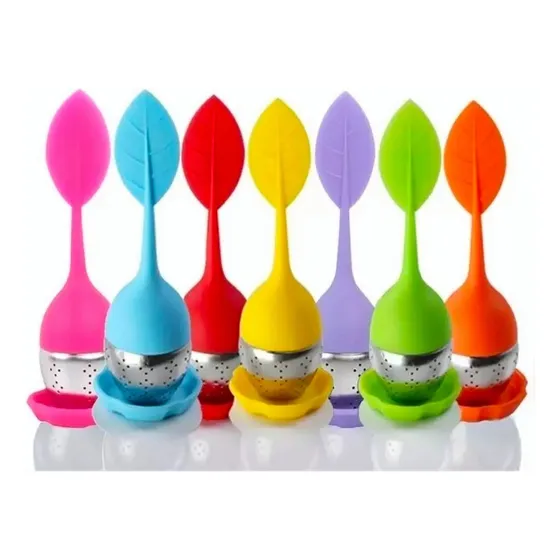 20 Infusores De Silicona Y Cero Inoxidable Para Té O Hierbas Colores Variados