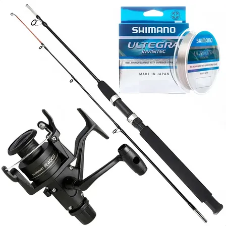 Kit Pesca Molinete Shimano Profissional + Vara 20lb 1,80m Preto Direito/esquerdo
