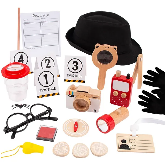 Juguete De Rol Kit Completo Detective Privado En Madera