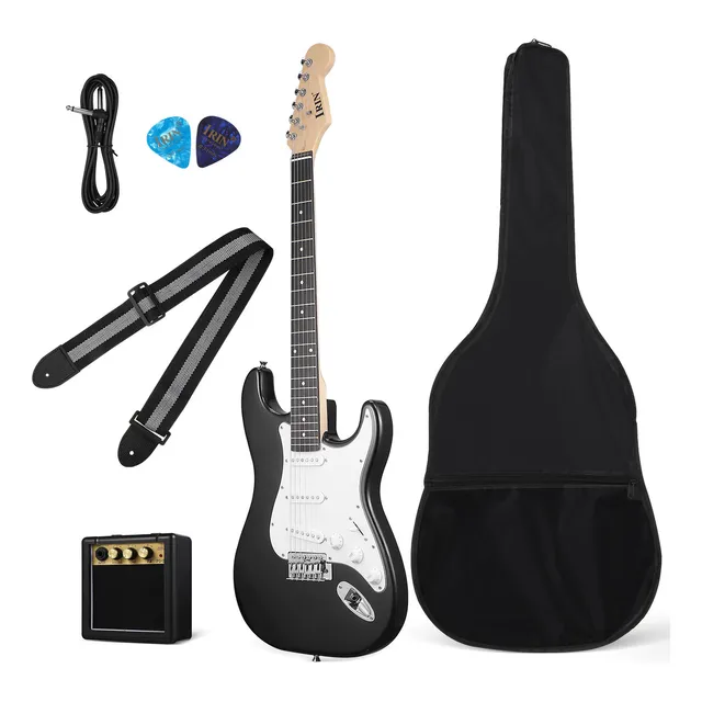 Guitarra Eléctrica Con Amplificador Y Accesorios 39 Pulgadas, Negro