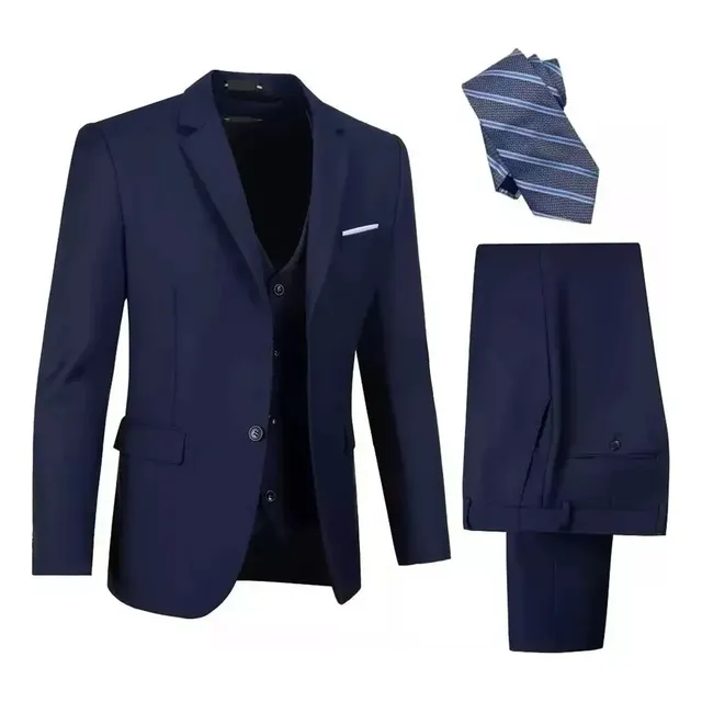 Traje De Negocios Ajustado Trajes Chaqueta Y Chaleco Hombre