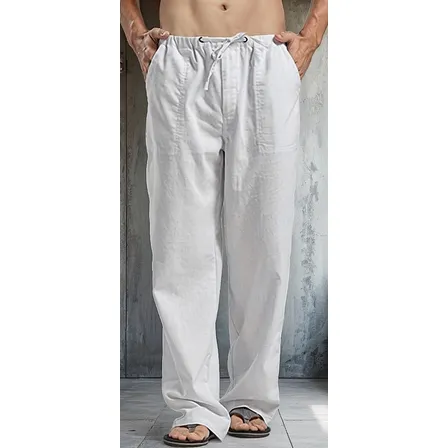Pantalón Casual Relajado De Lino Para Hombre