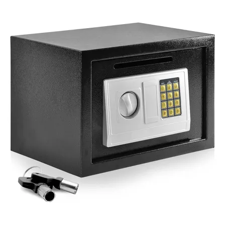 Cofre Boca De Lobo Serenelife Com Gaveta Frontal De Depósito, Senha Digital Ou Chave, 35x25x25 Resistente E Moderno,... Preto