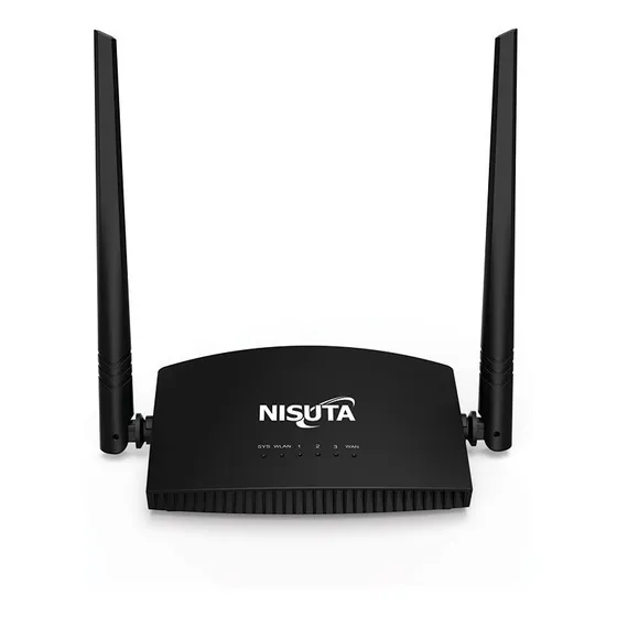 Wireless Router N 300mbps Nisuta 2 Antenas 5 Dbi Nswir302n Color Negro