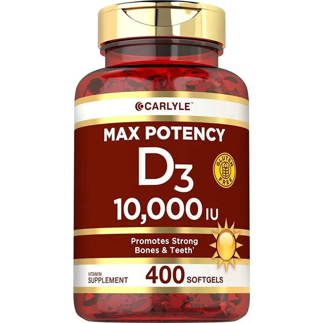 Vitamina D3 10,000 Iu  400 Capsulas Blandas. Carlyle.