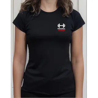 Camiseta Feminina Personal Trainer Dry Fit Baby Look Camiseta Feminina Personal Trainer Dry Fit Baby Look