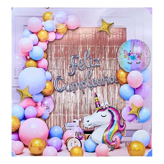 Kit De Decoración Para Cumpleaños Unicornio_okidoki