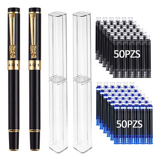 Pluma Estilográfica Elegante 2 Pzs + 100 Repuestos De Tinta Pluma Estilográfica Elegante 2 Pzs + 100 Repuestos De Tinta