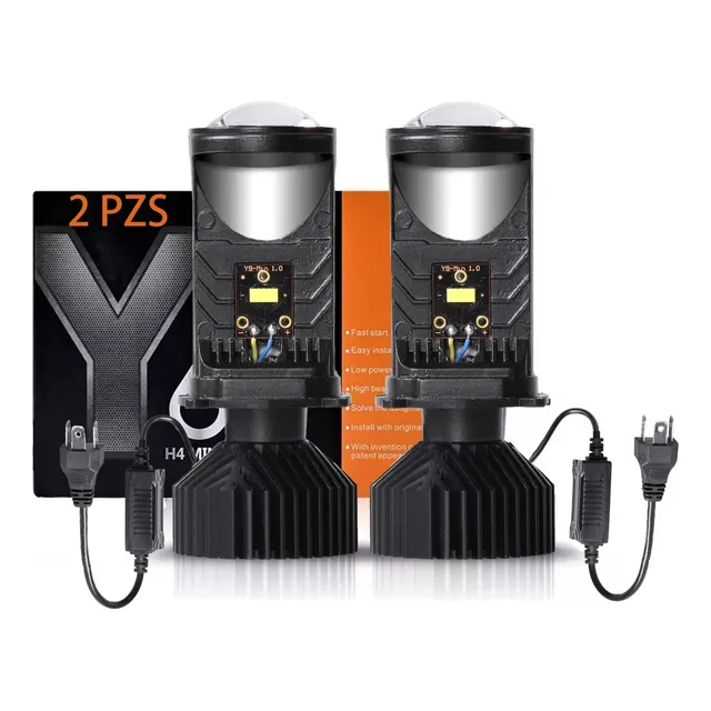 H4 Faros Proyector Alto Y Bajo De La Lupa Focos Kit Led Auto