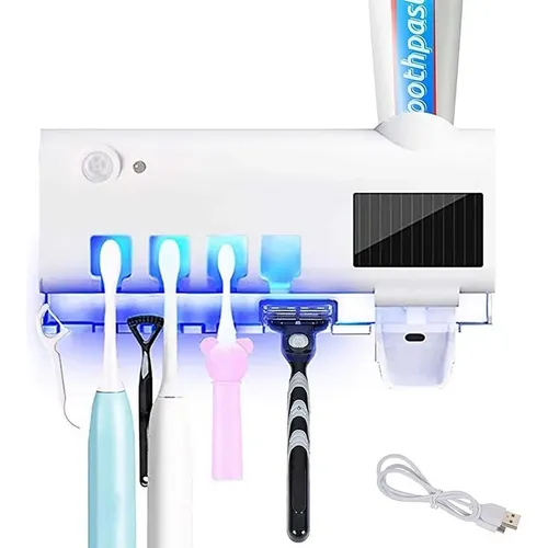 Dispensador Automático De Pasta Dental Para Niños: Con Soporte Para Cepillo Y Vaso, Se Fija A La Pared Sin Taladro. Astronauta Y Papá Noel