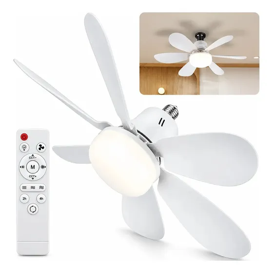 Ventilador de Teto Silencioso EX Decor 40W, com Luz LED e Controle Remoto