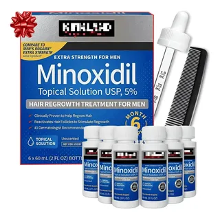 6 Botellas De Solucion Topica De Minoxidil Para Hombres,minoxidil 6 Botellas De Solución Tópica Para Hombres 5%