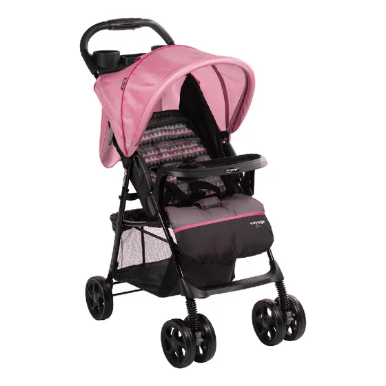 Carrinho De Bebê De Passeio Vira Berço Spot Rosa Geo Voyage