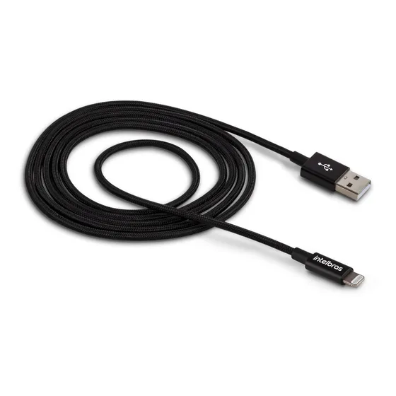 Cabo Usb Lightning 1,5m Nylon Preto Eual 15np Intelbras
