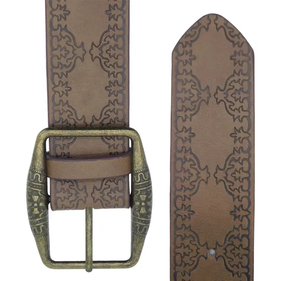 Cinturón De Cuero Pu Correa Mujer Estampado Retro Vintage