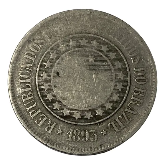 200 Réis 1893 Reverso Invertido - Escassa
