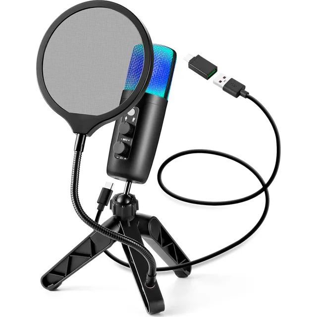Microfono Condensador Rgb Cardioide Reducción De Ruido