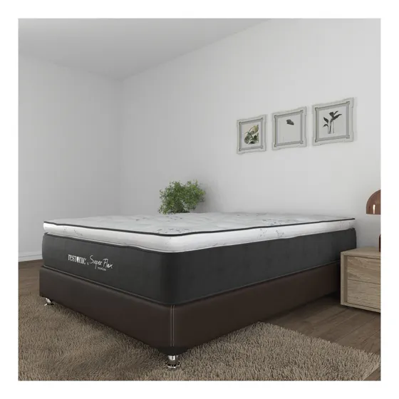 Colchon King Size Restonic Confort Lumbar Con Tratamiento Antibacterial, Foam Inteligente Con Colchoneta Euro Top Maximo Descanso